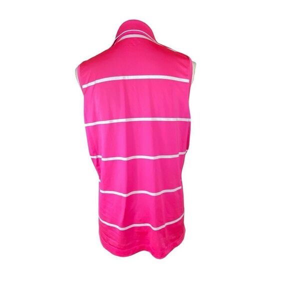 Vineyard Vines Womens Pink Striped Sleeveless Polo Shirt Size Large - Picture 4 of 6